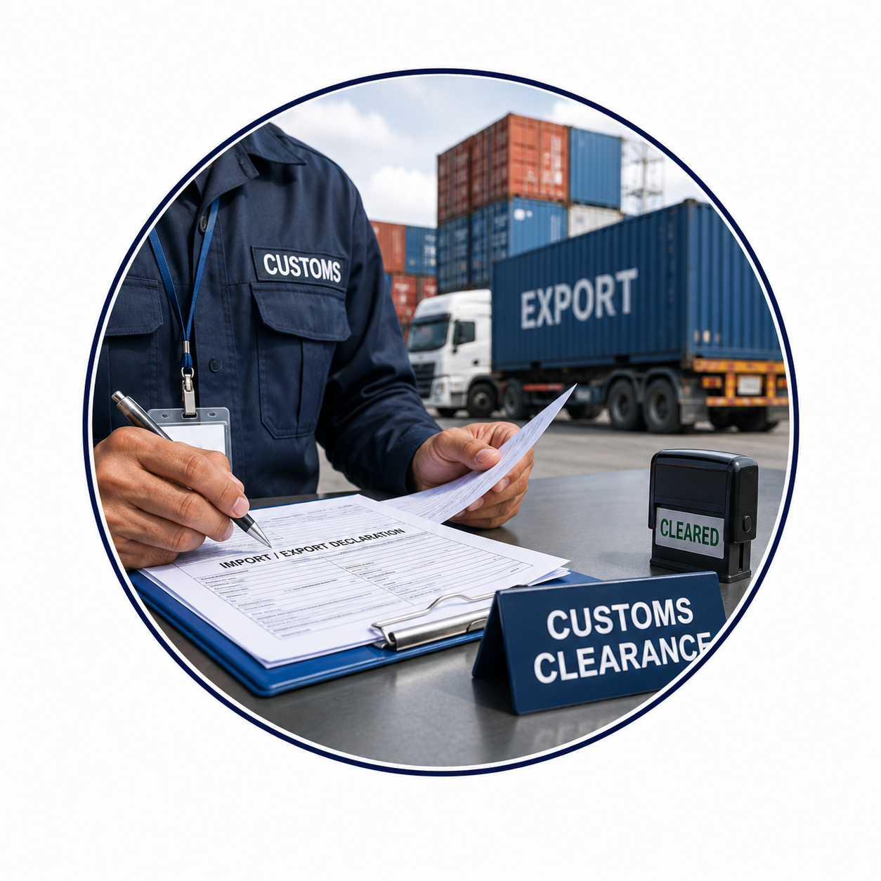 Import and export clearance visual